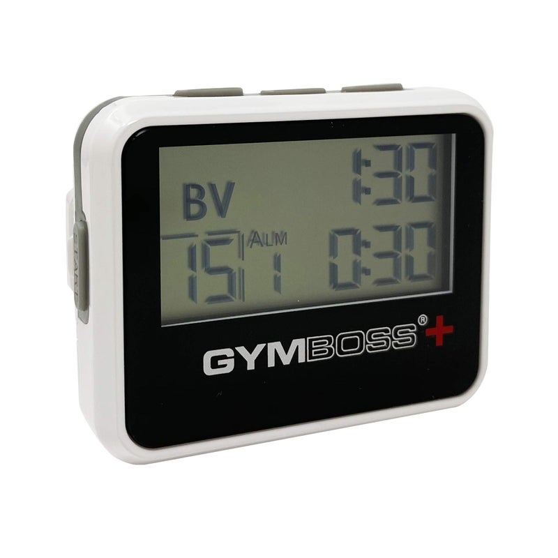 Gymboss Plus Interval Timer and Stopwatch - White/Black Hardcoat - Image 1